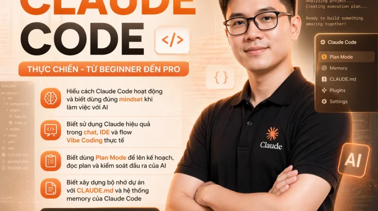 Khóa Học Claude Code Thực Chiến: Từ Beginner đến Pro 2026