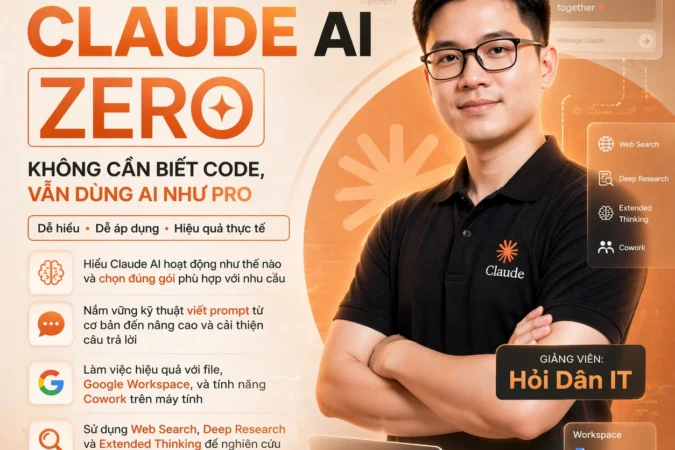 Khóa Học Claude AI Zero – Không Cần Biết Code, Dùng AI Như Pro