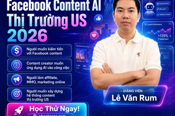Khóa Học Facebook Content AI Thị Trường US 2026 Lê Văn Rum