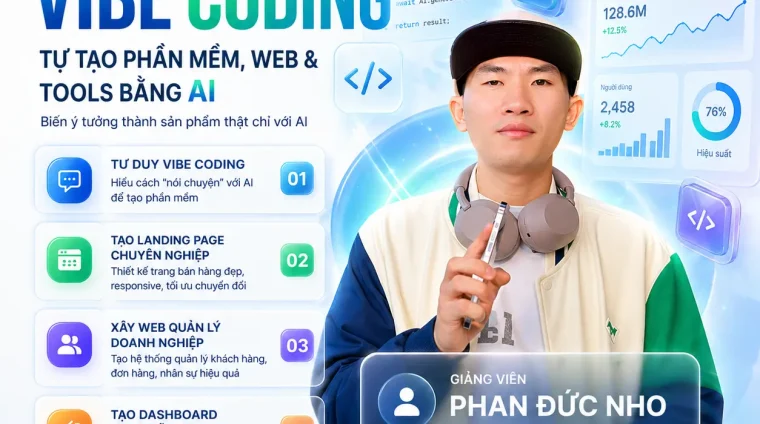 Khoá Học Vibe Coding Phan Đức Nho – Tự Tạo Phần Mềm, Web & Tools Bằng AI