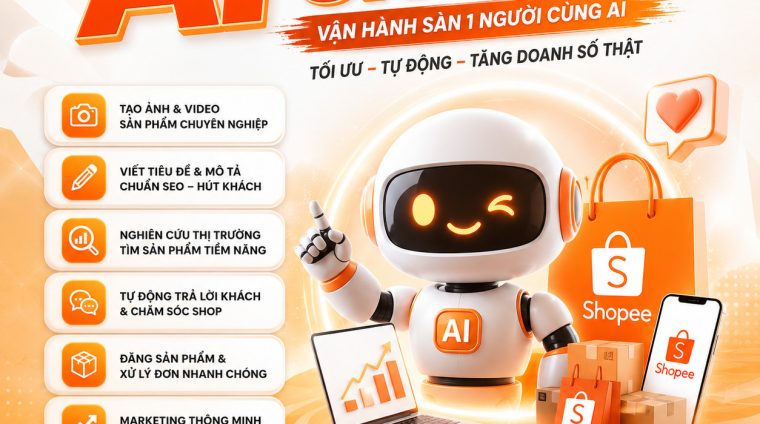 Khóa Học AI Shopee Thực Chiến – Vận Hành Shop 1 Người, Tăng Doanh Thu Với AI