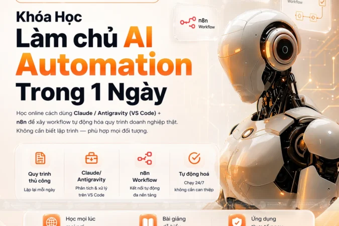 Khóa Học Làm Chủ AI Automation Trong 1 Ngày – Xây Workflow Tự Động Hóa Quy Trình