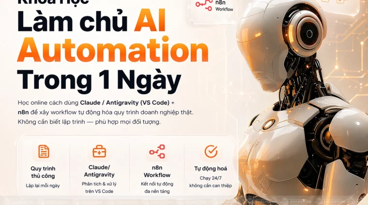 Khóa Học Làm Chủ AI Automation Trong 1 Ngày – Xây Workflow Tự Động Hóa Quy Trình