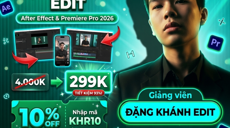 Khóa Học Talking Head Đặng Khánh Edit – Edit Video After Effect & Premiere Kiếm Tiền Freelancer 2026