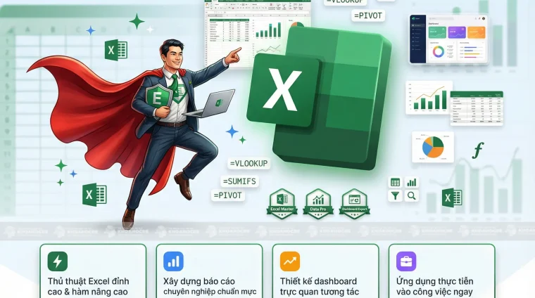 Khóa Học Excel Data Analyze – Xử Lý Dữ Liệu & Xây Dựng Dashboard Thực Tế