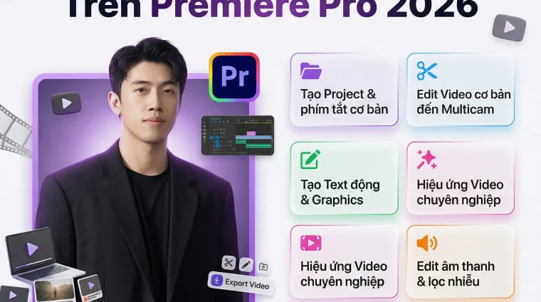 Khóa Học Dựng Video Trên Premiere Pro 2026 Trong 7 Ngày Với Trần Nghĩa