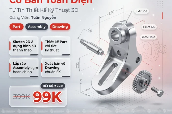 Khóa Học Solidworks Cơ Bản Toàn Diện – Tự Tin Thiết Kế Kỹ Thuật 3D