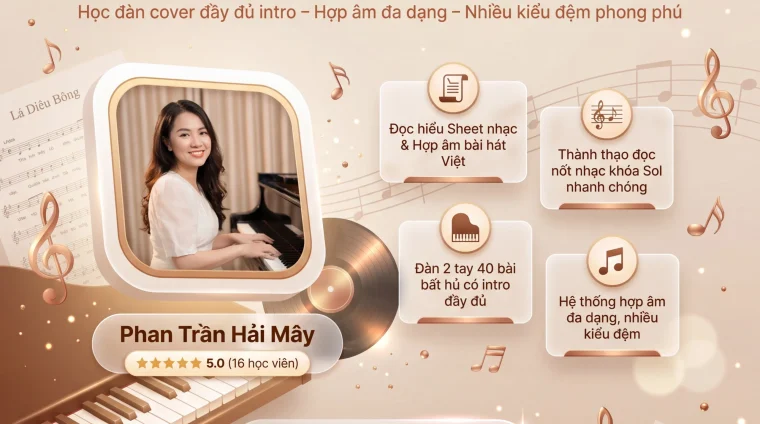 Khóa Học Piano Cover: 40 Bài Nhạc Việt Bất Hủ & Hot Hit Cùng Hải Mây